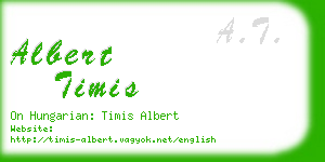 albert timis business card